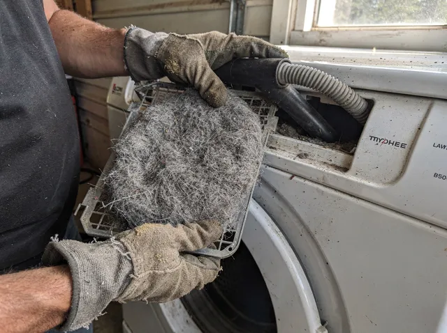 Cleaning Dryer Lint Trap in Gahanna